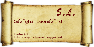 Sághi Leonárd névjegykártya