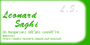 leonard saghi business card